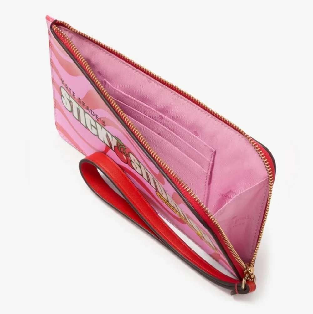 Kate Spade NWT Treat Yourself Bubble Chewing Gum Medium L-Zip Wristlet - Picture 2 of 5